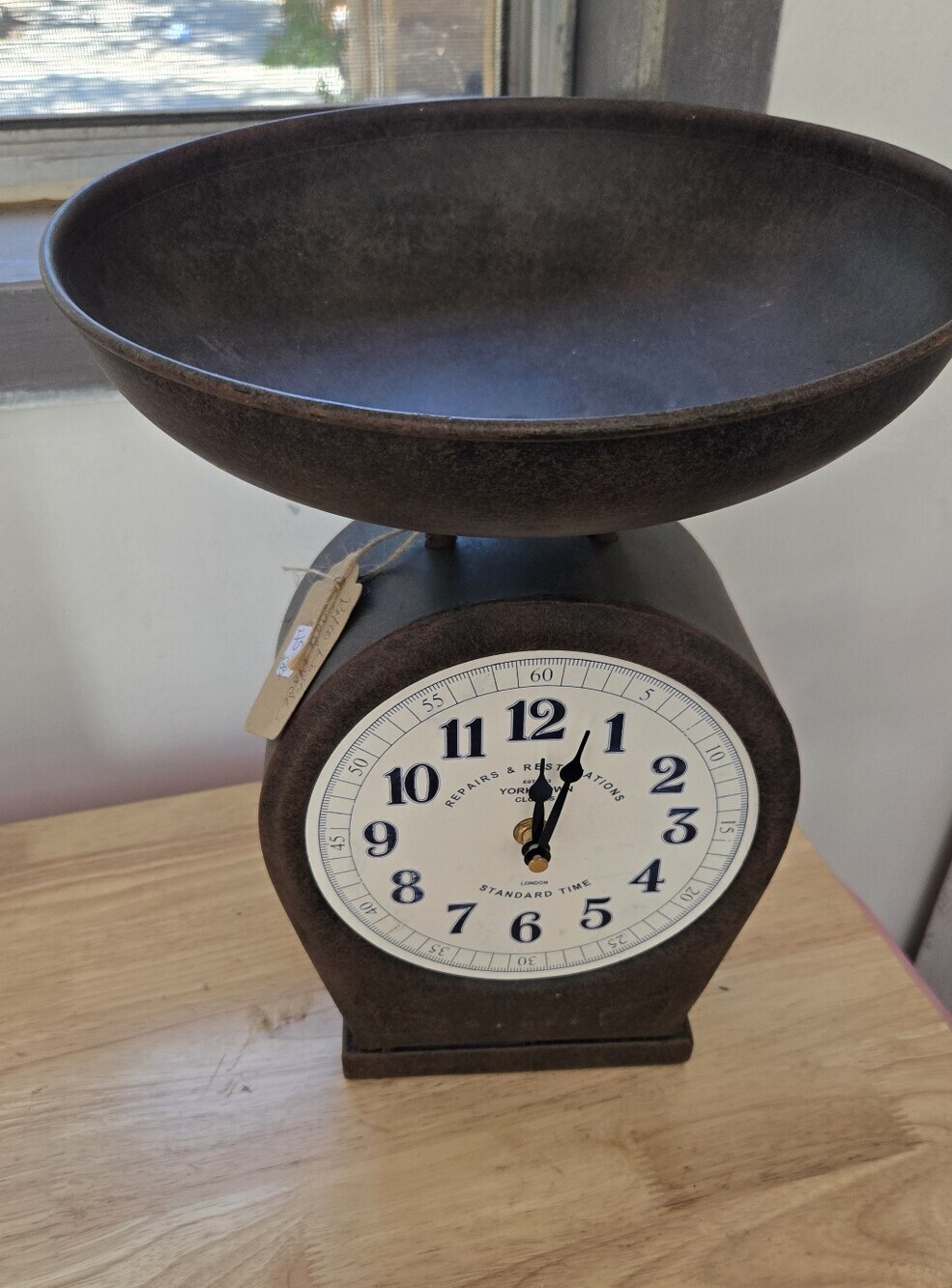 NWOT Retro Faux Scale Clock Works Does Not Come Woth Batteries - Picture 2 of 7